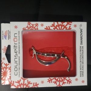 Swarovski crystals Christmas ornament romantic font letter "I"